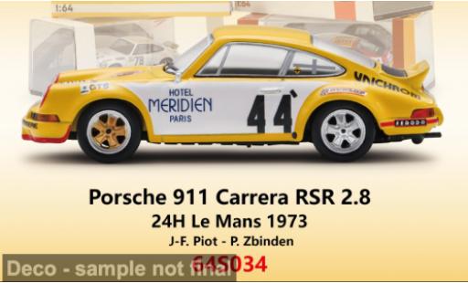 Modelauto Porsche 911 RSR Carrera 2.8 24h Le Mans 1973 #44 J.F.Piot/P.Zbinden 1/64 Spark
