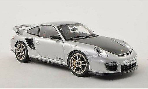 Porsche 911 GT2 1/18 Autoart grijs/carbon 2010 modelauto