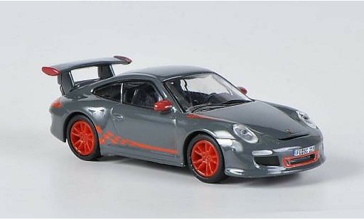 Porsche 911 GT3 1/87 Schuco grijs/oranje modelauto