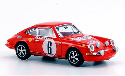 Porsche 911 Base 1/87 Brekina rood winnaar Rally Monte Carlo 1970 modelauto