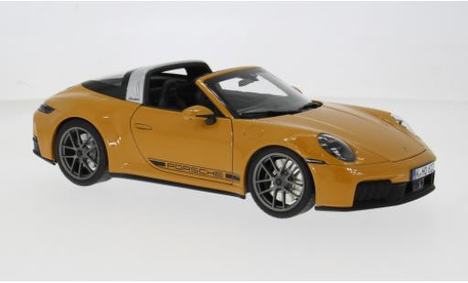 Modelauto Porsche 911 Targa 4 GTS geel 2025 1/18 Norev