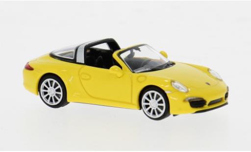 Modelauto Porsche 911 Targa geel 1/87 Minichamps