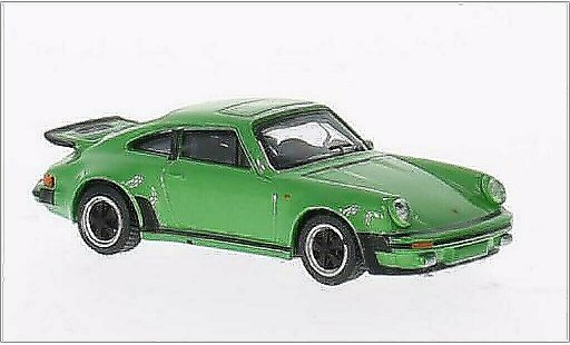 Porsche 911 Turbo 1/64 Schuco 3.0 metallic groen modelauto