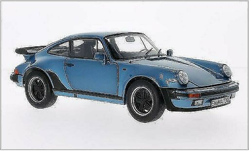 Porsche 911 Turbo 1/18 Norev 3.3 metallic blauw 1977 modelauto
