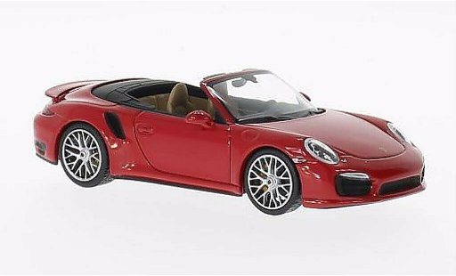 Porsche 911 Turbo S 1/43 Minichamps Cabriolet rood 2013 modelauto