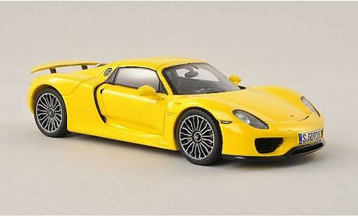 Porsche 918 Base 1/43 Spark Spyder geel 2013 modelauto