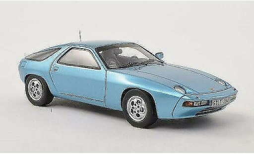 Porsche 928 Base 1/43 Spark blauw 1977 modelauto