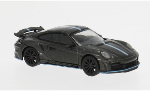 Modelauto Porsche 911 S tinger GTR carbon/blauw 1/64 Pop Race