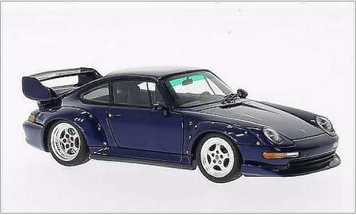 Porsche 911 Base 1/43 Spark GT metallic blauw 1995 modelauto