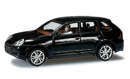 Porsche Cayenne S 1/87 Herpa zwart DioramaReady modelauto
