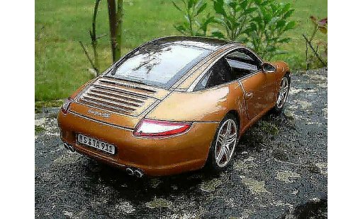 Porsche 911 Targa 1/18 Norev 4S oranje modelauto