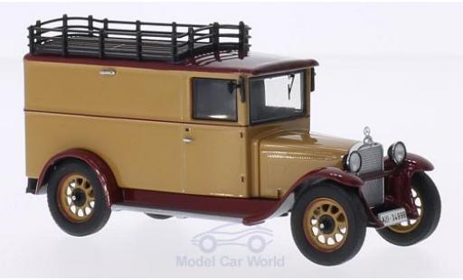 Modelauto Mercedes L1000 Base Express bestelwagen bruin met Gep&Atilde;&curren;cktr&Atilde;&curren;ger 1/43 Premium ClassiXXs
