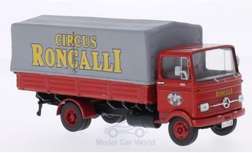Modelauto Mercedes LP 608 Base rood Circus Roncalli met Plane 1/43 Premium ClassiXXs