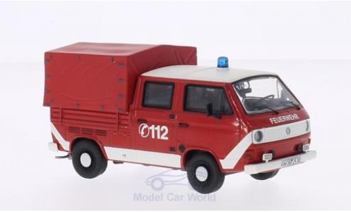 Modelauto Volkswagen T3 A Doka rood/wit Brandweer met Plane 1/43 Premium ClassiXXs
