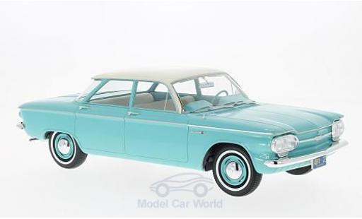 Modelauto Chevrolet Corvair Sedan turquoise/beige 1961 4-door 1/18 Premium X