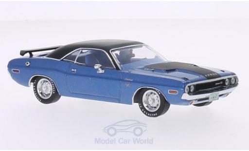 Modelauto Dodge Challenger 1970 R/T metallic blauw/mat-zwart 1/43 Premium X