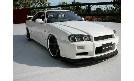 Nissan Skyline R34 1/18 Autoart blanche jantes techart modelauto