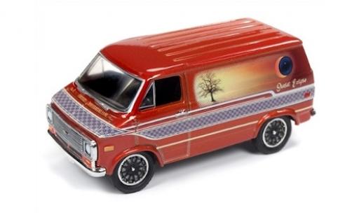 Modelauto Chevrolet Van fourgon metallic oranje/Dekor 1975 1/64 Racing Champions