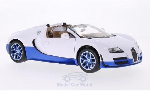 Modelauto Bugatti Veyron Vitesse 16.4 Grand Sport wit/blauw 1/18 Rastar
