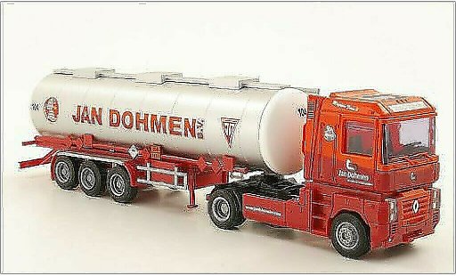 Renault Magnum Base 1/87 AWM Jan Dohmen Tank-Sattelzug modelauto