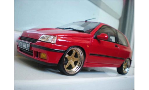 Renault Clio 16S 1/18 Ottomobile 1991 rood jantes 17 pouces modelauto