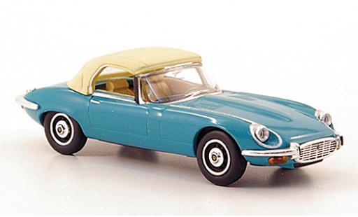 Modelauto Jaguar E-Type Roadster turquoise 1971 kap ferm&Atilde;&copy; sans Vitrine 1/87 Ricko