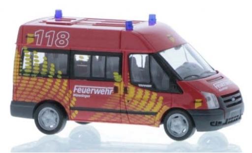 Modelauto Ford Transit Bus HD Brandweer W&Atilde;&frac14;renlingen 2006 1/87 Rietze