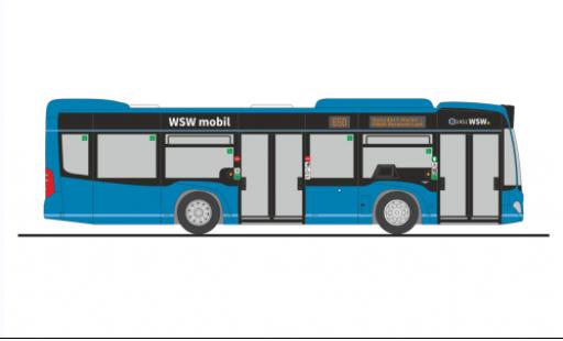 Modelauto Mercedes Citaro K WSW mobil Wuppertal 2012 1/87 Rietze