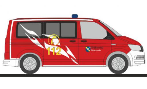 Modelauto Volkswagen T6 T6 bus brandweer B&Atilde;&frac14;hlertal 1/87 Rietze