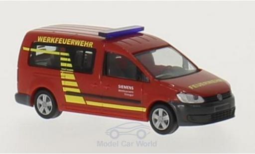 Modelauto Volkswagen Caddy Maxi Werkbrandweer Siemens Erlangen 1/87 Rietze