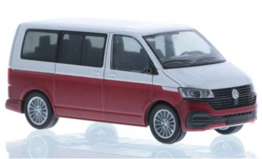 Modelauto Volkswagen T6 T6.1 .1 grijs/rood court- empattement 1/87 Rietze
