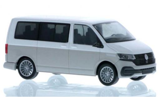 Modelauto Volkswagen T6 T6.1 .1 wit/grijs court- empattement 1/87 Rietze