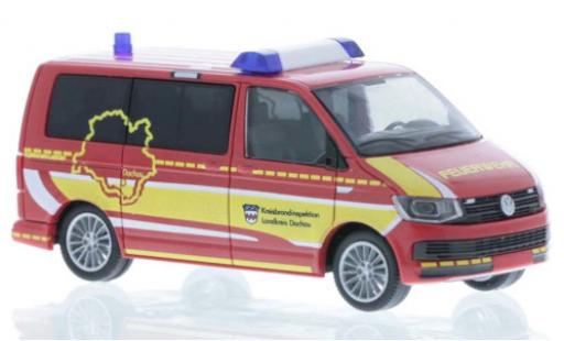 Modelauto Volkswagen T6 T6 Brandweer dakau Kreisbrandinspektion court- empattement 1/87 Rietze