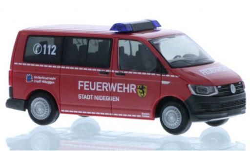 Modelauto Volkswagen T6 T6 Brandweer Nideggen court- empattement 1/87 Rietze