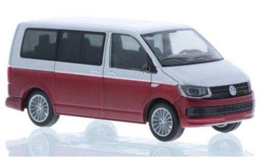Modelauto Volkswagen T6 T6 grijs/rood court- empattement 1/87 Rietze