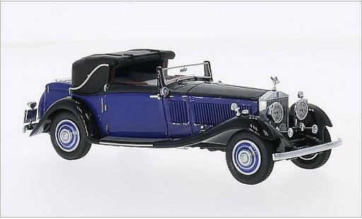 Rolls Royce Phantom Continental 1/43 Neo II DHC Gurney Nutting blauw/zwart RHD modelauto