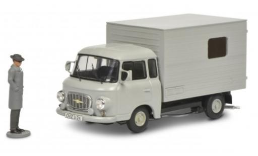 Modelauto Barkas B 1000 fourgon Kofferwagen grijs avec figurine 1/43 Schuco