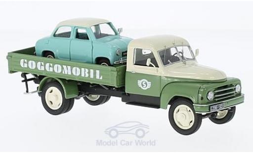 Modelauto Hanomag L28 Pritsche laadbak Goggomobile Service met Goggomobile 1/43 Schuco