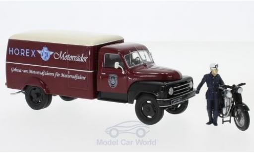 Modelauto Hanomag L28 Base rood/beige Horex met Horex Regina en Fahrerfigur 1/43 Schuco