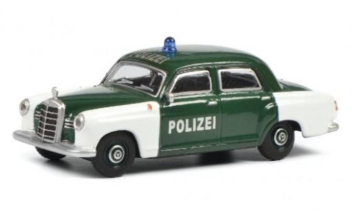 Modelauto Mercedes 180 Base D Ponton wit/groen Politie (D) 1/64 Schuco