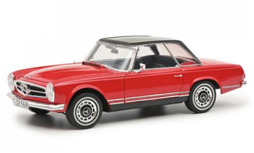 Modelauto Mercedes 280 Base SL (W113) rood/zwart 1963 met Hardtop 1/18 Schuco