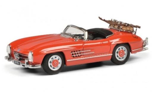Modelauto Mercedes 300 Roadster SL (W198 II) rood met Skitr&Atilde;&curren;ger en Ladegut 1/43 Schuco