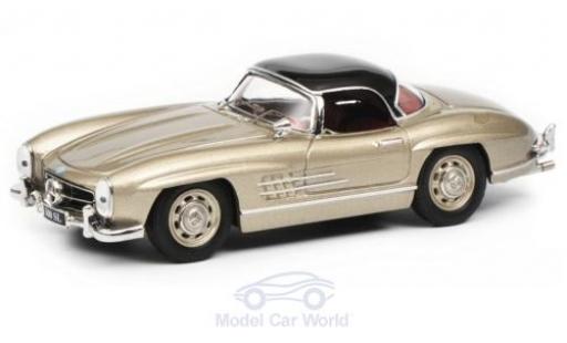 Modelauto Mercedes 300 Roadster SL (W198) metallic beige/zwart 1/43 Schuco