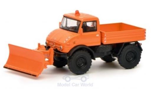 Modelauto Mercedes Unimog 406-425 U406 Winterdienst met R&Atilde;&curren;umschild 1/64 Schuco