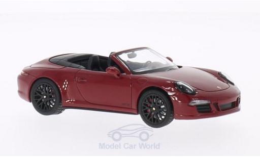 Modelauto Porsche 911 GTS Carrera Cabriolet rood 2014 1/43 Schuco