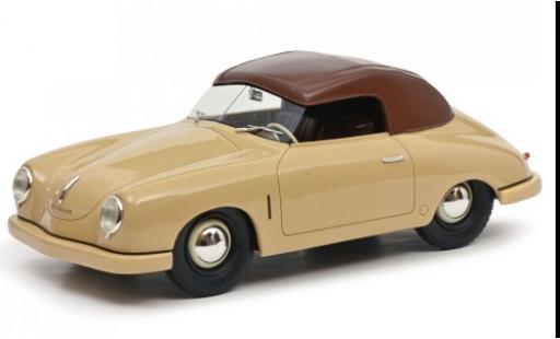 Modelauto Porsche 356 Cabriolet Gm&Atilde;&frac14;nd beige/bruin 1950 1/18 Schuco