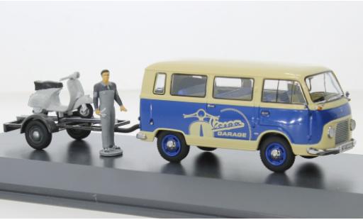 Modelauto Ford FK Bus 1000 blauw/beige Vespa 1953 1/43 Schuco