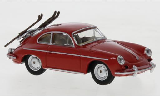 Modelauto Porsche 356 C C Carrera 2 rood Skiurlaub 1/64 Schuco