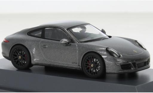 Modelauto Porsche 911 GTS (991.1) Carrera metallic grijs 2012 1/43 Schuco
