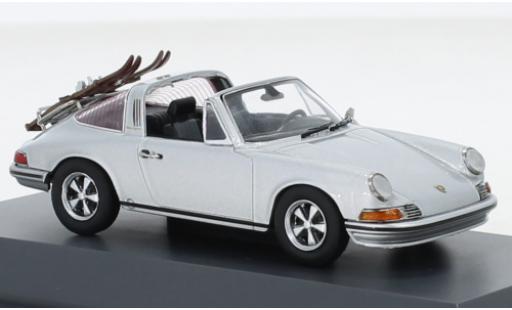 Modelauto Porsche 911 Targa grijs Skiurlaub 1971 1/43 Schuco